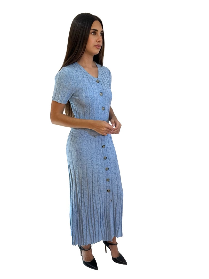 Altuzarra Blue Knit Button Down Maxi Dress. Size: S