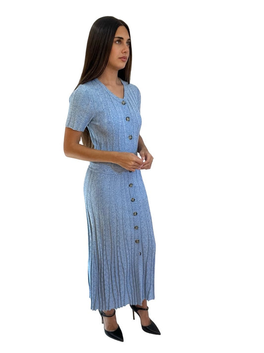 Altuzarra Blue Knit Button Down Maxi Dress. Size: S