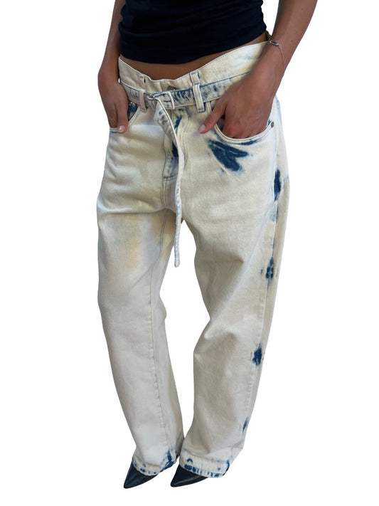 Proenza Schouler Blue Acid Wash Jeans w/ Belt. Size: 28