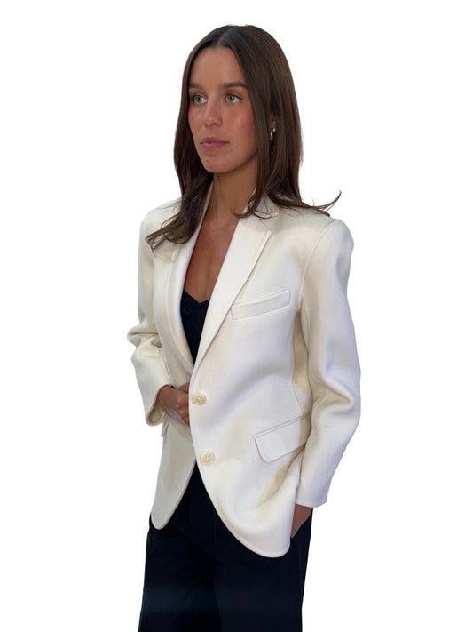 Anine Bing Cream Wool & Cashmere 'Quinn' Blazer. Size: XXS