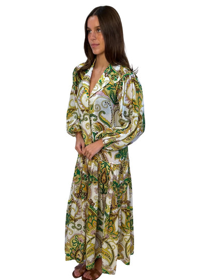 Alemais Neutral / Multi-Colour Octavia Shirt Dress. Size: 8