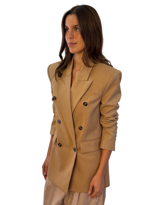 LEDORE Camel Wool Blend Ophelia Blazer. Size: 2