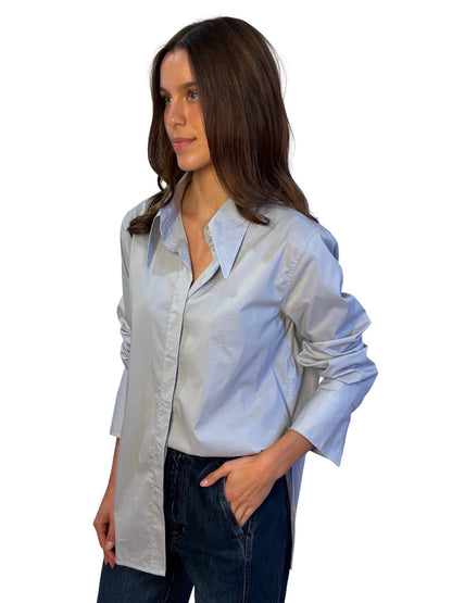 Scanlan Theodore Grey Pinstripe Shirt. Size: 12