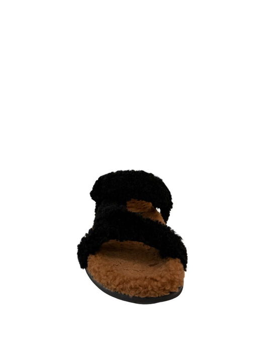 Fendi Tan / Black Shearling Sandal. Size: 38