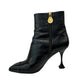 Chanel Black Croc Embossed Ankle Boot. Size: 40C
