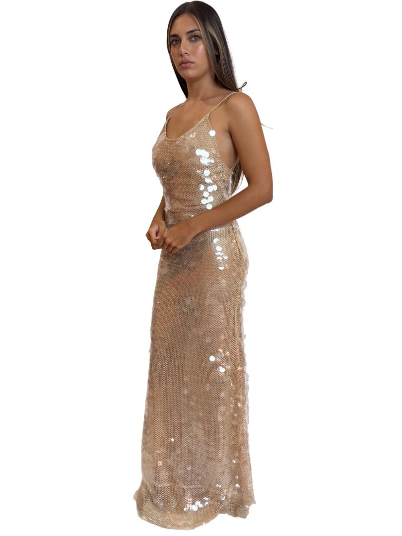 The New Arrivals Ilkyaz Ozel 'Gwyneth In Nue Au Soleil' Sequin Gown. Size: 36