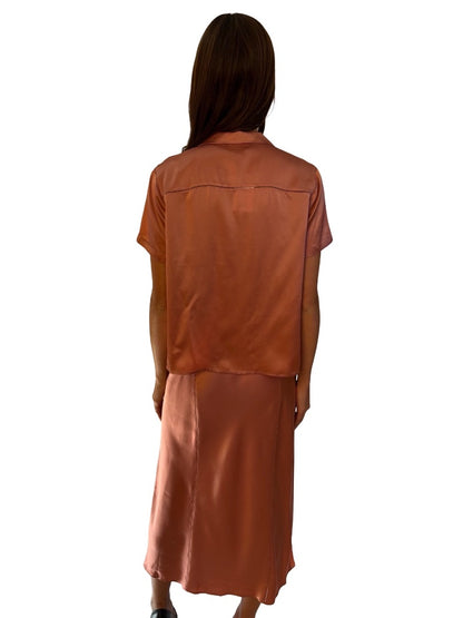 T by Alexander Wang Pink Silk Satin Dress & Shirt Set. Size: 4