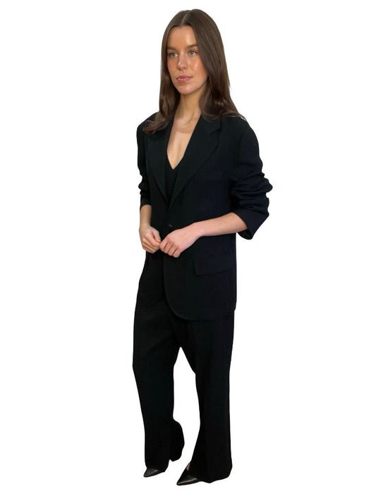 Bassike Black Relaxed Suit Set. Size: 2