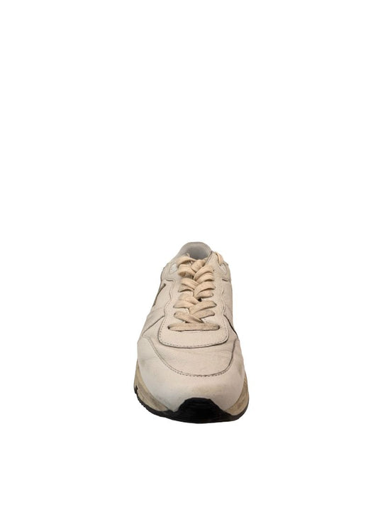 Golden Goose Cream / Silver Running Sole Leather Sneakers. Size: 39
