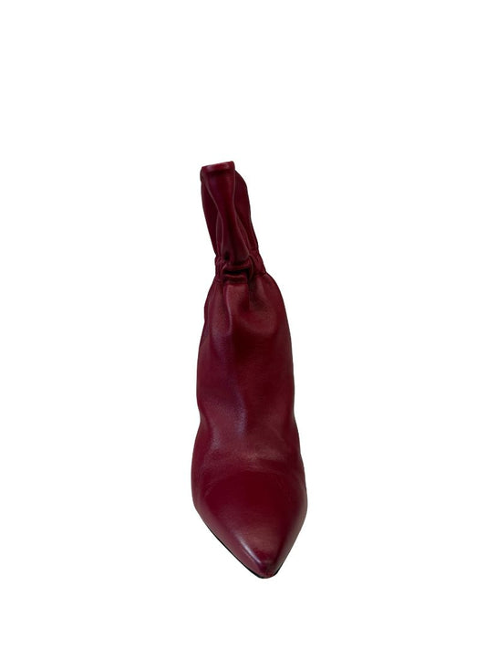 Isabel Marant Burgundy LILEAS Leather Ankle Boots. Size: 38