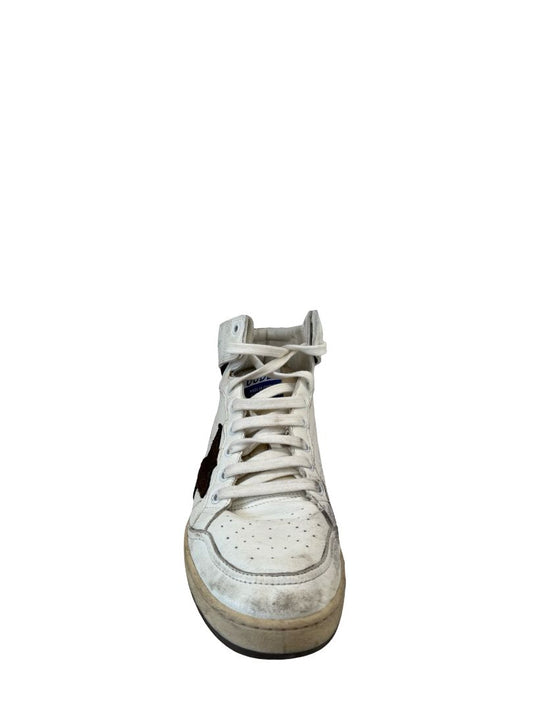 Golden Goose White/Chocolate 'Sky Star' High Top Sneakers. Size: 41