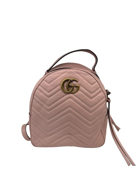 Gucci Pink GG Marmont Baby Backpack.