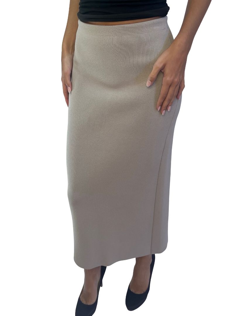 Scanlan Theodore Nude Crepe Knit Skirt. Size: XS