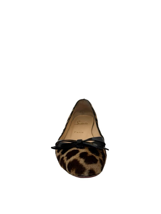 Christian Louboutin Leopard Ballet Flats W Bow. Size: 37.5