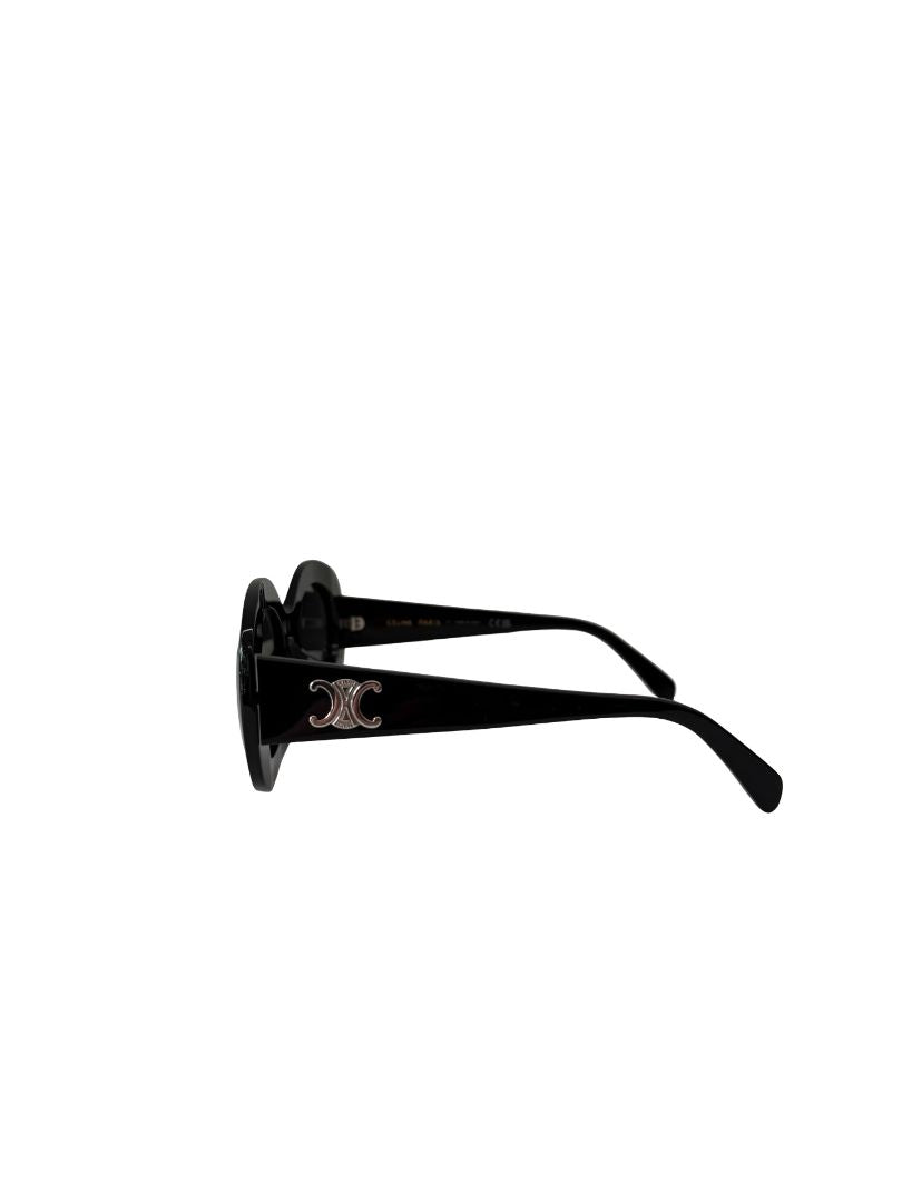 Celine Black 'Triomphe CL40292U' Oval Sunglasses.