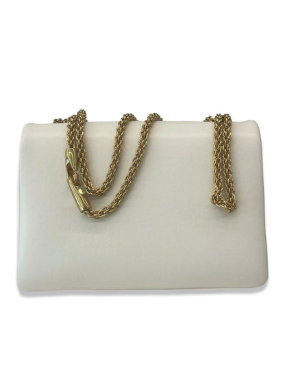 Valentino Garavani Cream/Gold One Stud Small Leather Shoulder Bag.