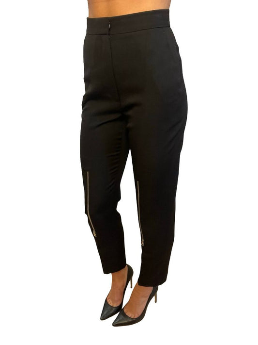 Alexander McQueen Black Knee Zipper Pants. Size: 38