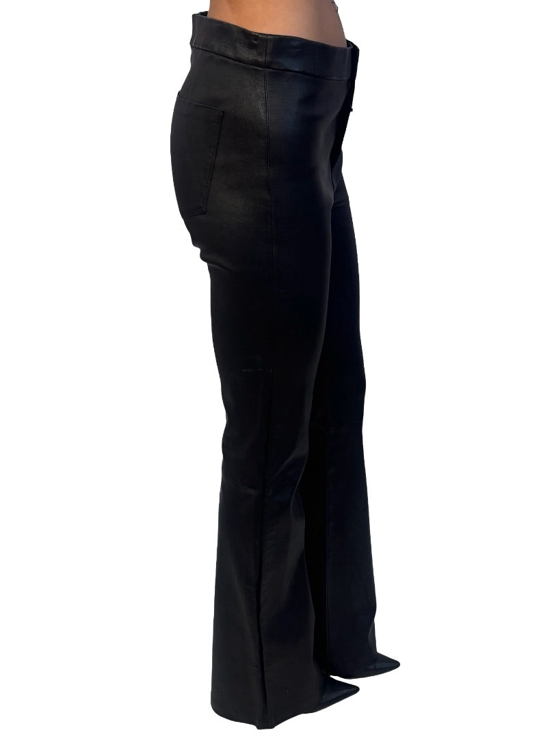 J Brand Black Leather Flare Pants. Size: 29