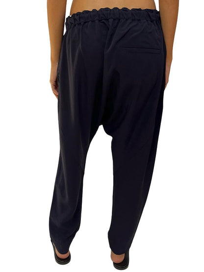 Bassike Navy Drop Crotch Drawstring Pants. Size: 1