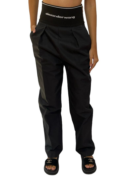 Alexander Wang Black Logo Waistband Pants. Size: 2