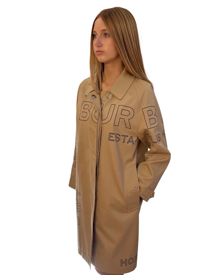 Burberry Beige Garbadine Horseferry Trench Coat. Size: 4