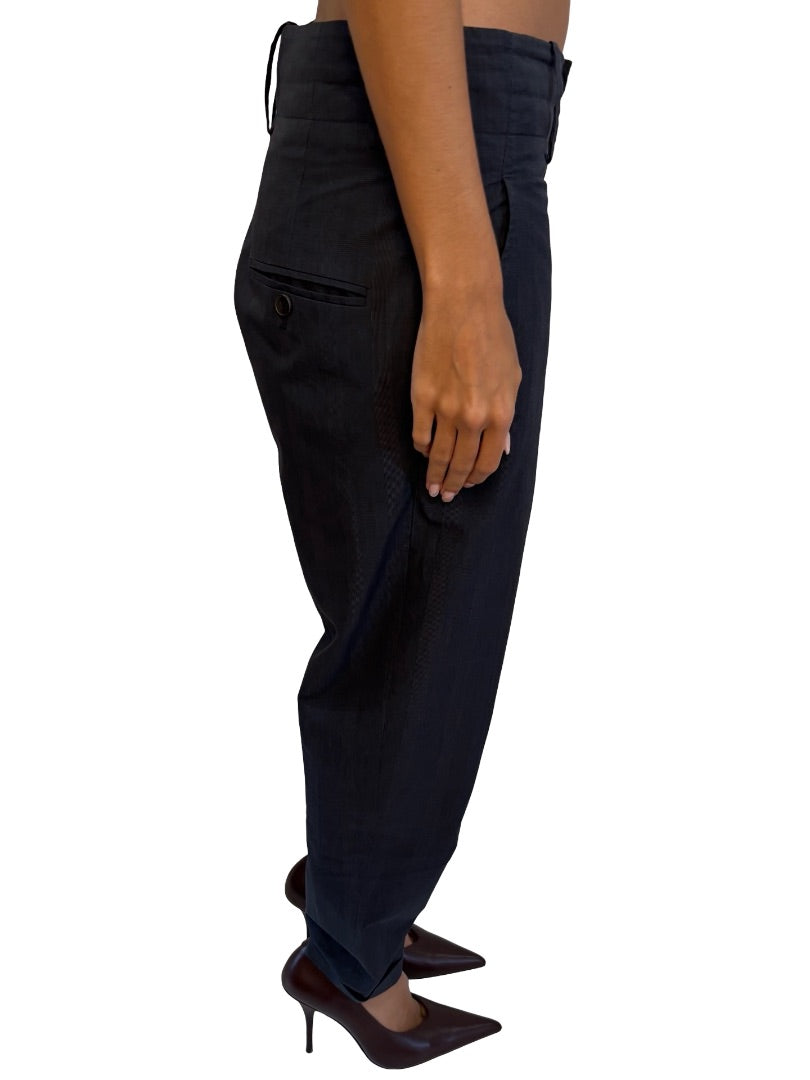 Isabel Etoile Marant Navy Tapered Cotton Pants. Size: 38