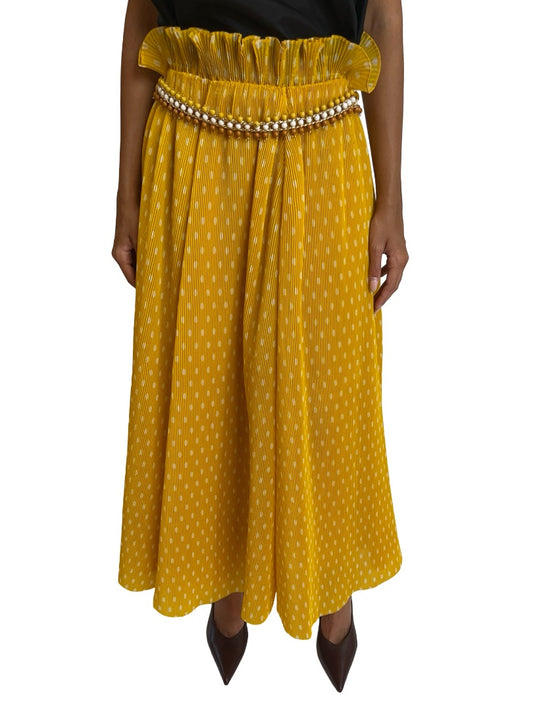 Zimmermann Yellow Polka Dot Micro Pleat Skirt. Size: 1