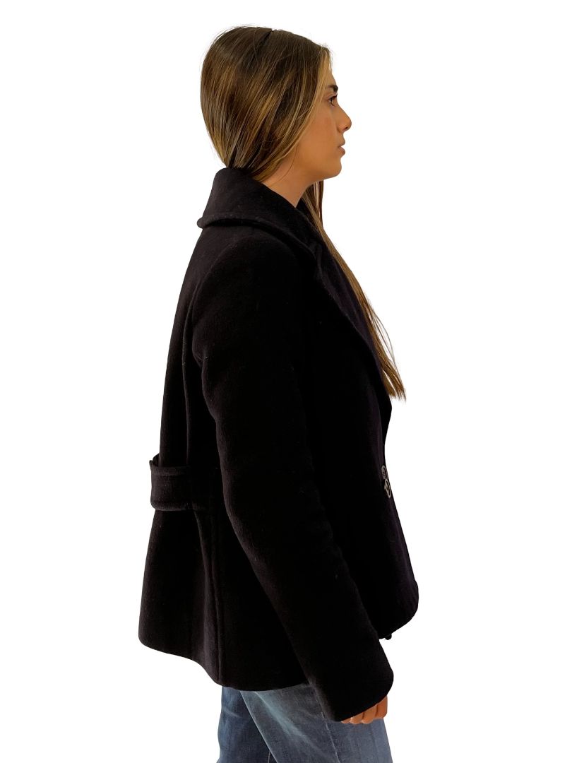 Nili Lotan Black Wool Double Breasted Jacket. Size: 4