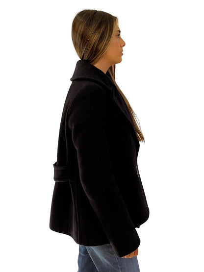 Nili Lotan Black Wool Double Breasted Jacket. Size: 4
