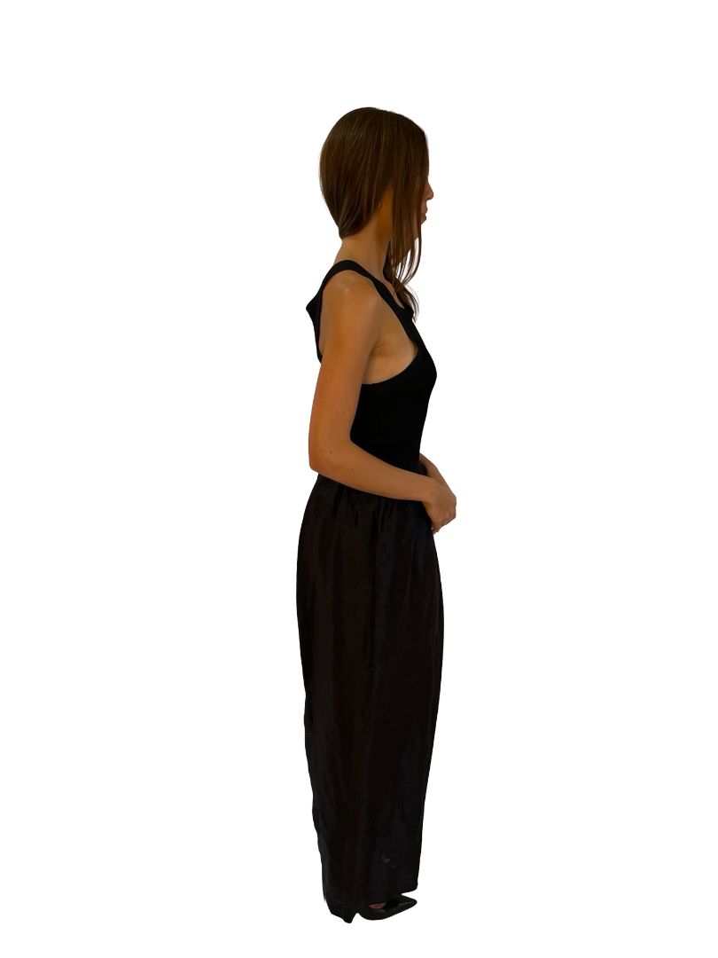 Toteme Black Racer Tank Puff Skirt Dress. Size: M