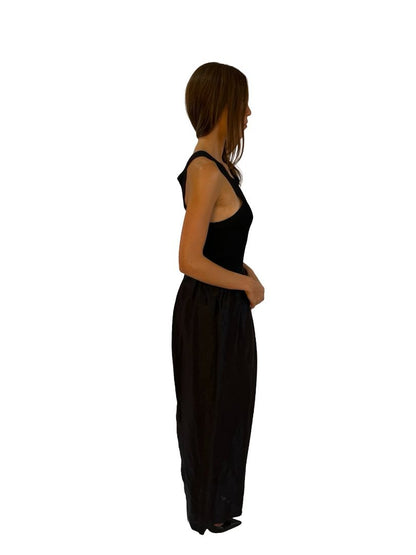 Toteme Black Racer Tank Puff Skirt Dress. Size: M