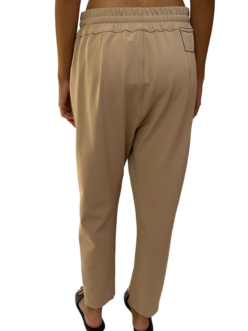 Bassike Tan Stretch Twill Tapered Slouch Pants. Size: 2