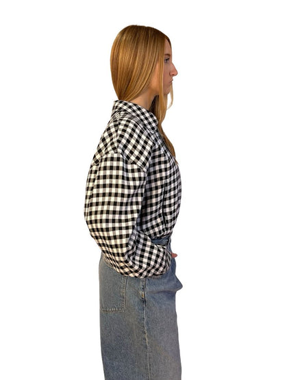 A.L.C. Black / White Plaid Cropped Jacket. Size: S
