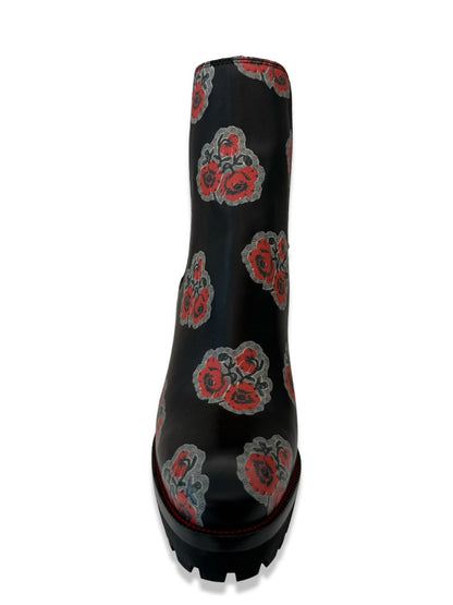 Alexander McQueen Black Poppy Heeled Low Boots. Size: 35