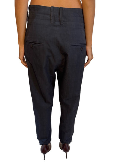 Isabel Etoile Marant Navy Tapered Cotton Pants. Size: 38