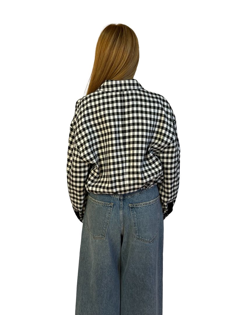 A.L.C. Black / White Plaid Cropped Jacket. Size: S