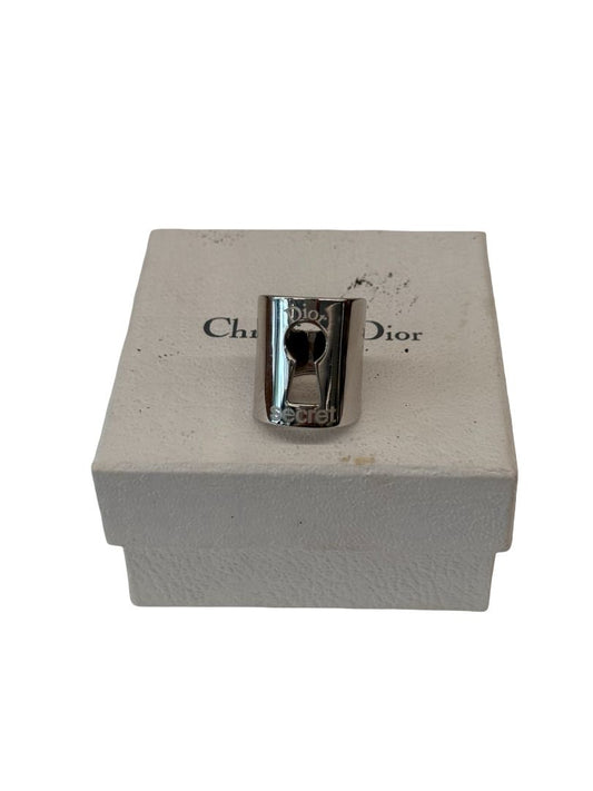 Dior Silver Secret Keyhole Ring. Size: 5