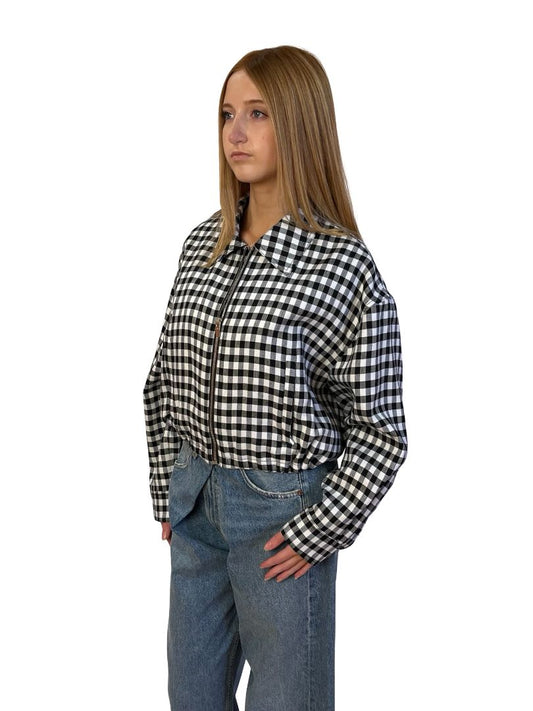 A.L.C. Black / White Plaid Cropped Jacket. Size: S