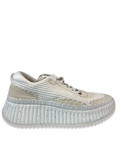 Chloe White 'Nama' Embroidered Sneakers. Size: 40