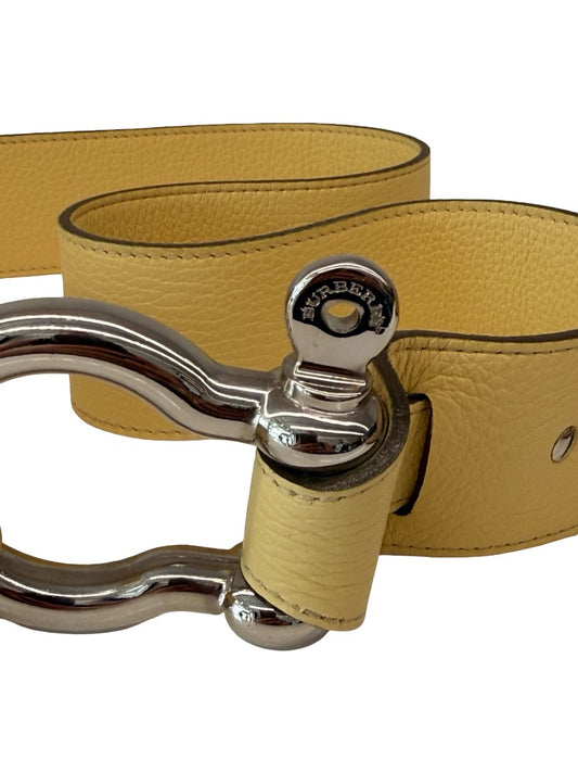 Burberry Yellow Wide Leather Belt.