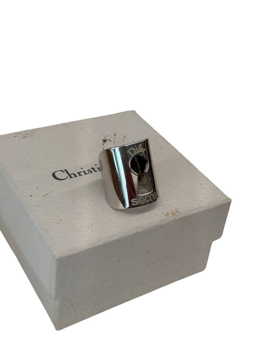 Dior Silver Secret Keyhole Ring. Size: 5