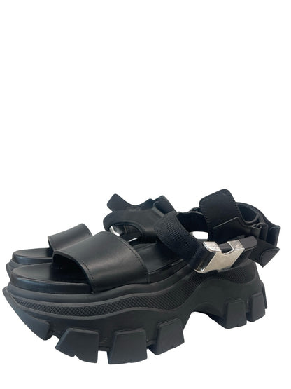 Prada Black Platform Buckle Sandals. Size: 37