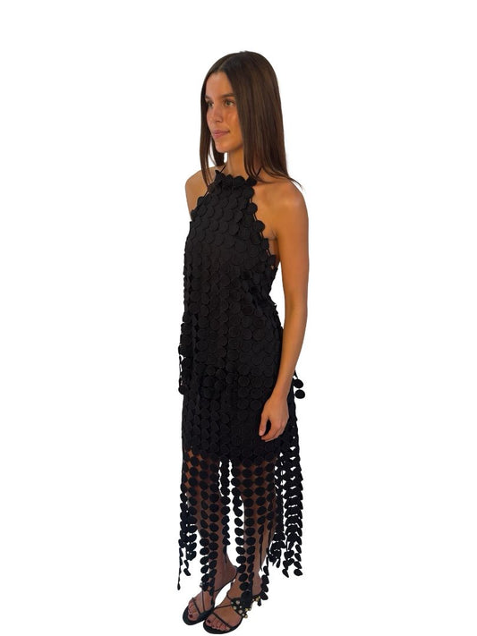 Camilla & Marc Black 'Murano' Halter Top/Skirt Set. Size: 6-8