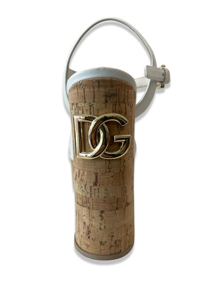 Dolce & Gabbana Ivory Cork Platform Peep Toe Block Heel. Size: 38