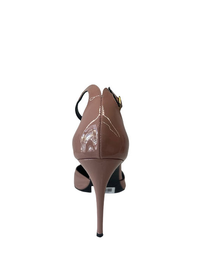 Bruglia Blush Pink Patent Pointed Heels w Ankle Strap. Size: 39