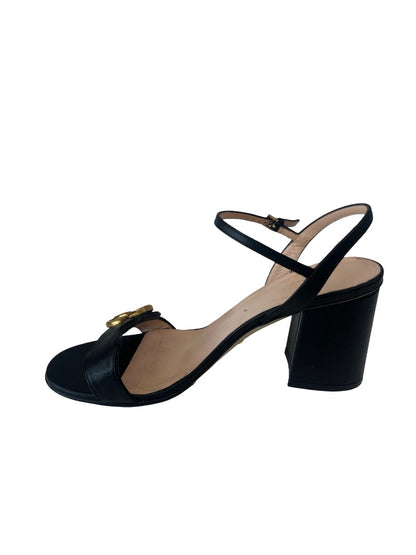 Gucci Black Leather Block Heel. Size: 37