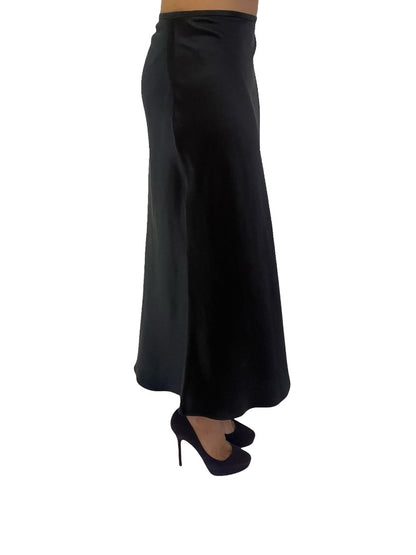 Ginia Black Silk Skirt. Size: S