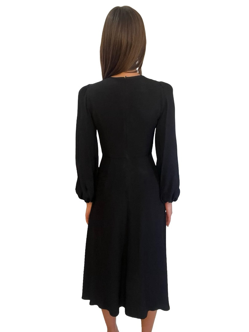 Zimmermann Black Long Puff Sleeve Maxi Dress. Size: 0