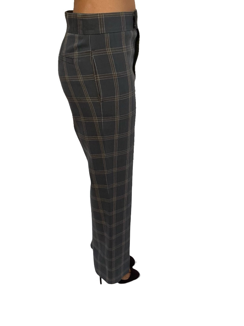 Scanlan Theodore Grey Wool Check Trousers. Size: 6