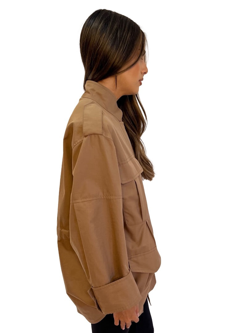 'S MaxMara Beige Cotton Jacket w/ Pockets. Size: 10